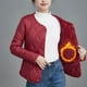 thumbnail image 1 of Parkas de manga larga para mujer, estilo casual, con cuello en V, color liso, para otoño/invierno, de poliéster, 1 of 5