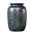 thumbnail image 3 of Xanthippe Handmade Ceramic Table Vase, 8.27" Wide-Mouth Textured Decorative Vase with Hammered Kiln-Change Glaze, Rustic Industrial Flower Vase for Home, Office, Living Room, Indoor & Outdoor Decor, 3 of 10