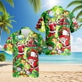 thumbnail image 2 of Netecom Santa Claus Christmas Hawaiian Shirt, Golfer Holiday Button Down Summer Beach Short Sleeve Shirt, S-5XL, 2 of 6