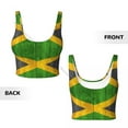 thumbnail image 6 of Women Sexy Sports Vest Jamaica Print Female Streetwear Sport Lingerie Tee Crop Top, 6 of 7