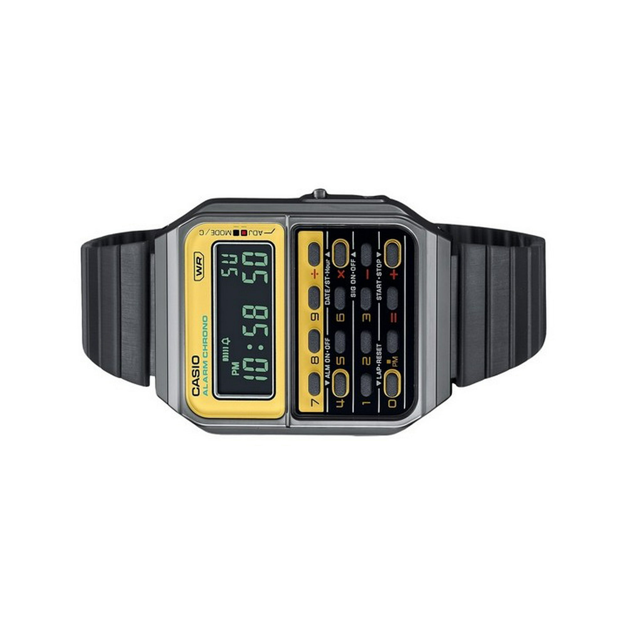 Casio Vintage Heritage Colors Digital Stainless Steel Quartz CA 500WEGG 9B Unisex Calculator Watch