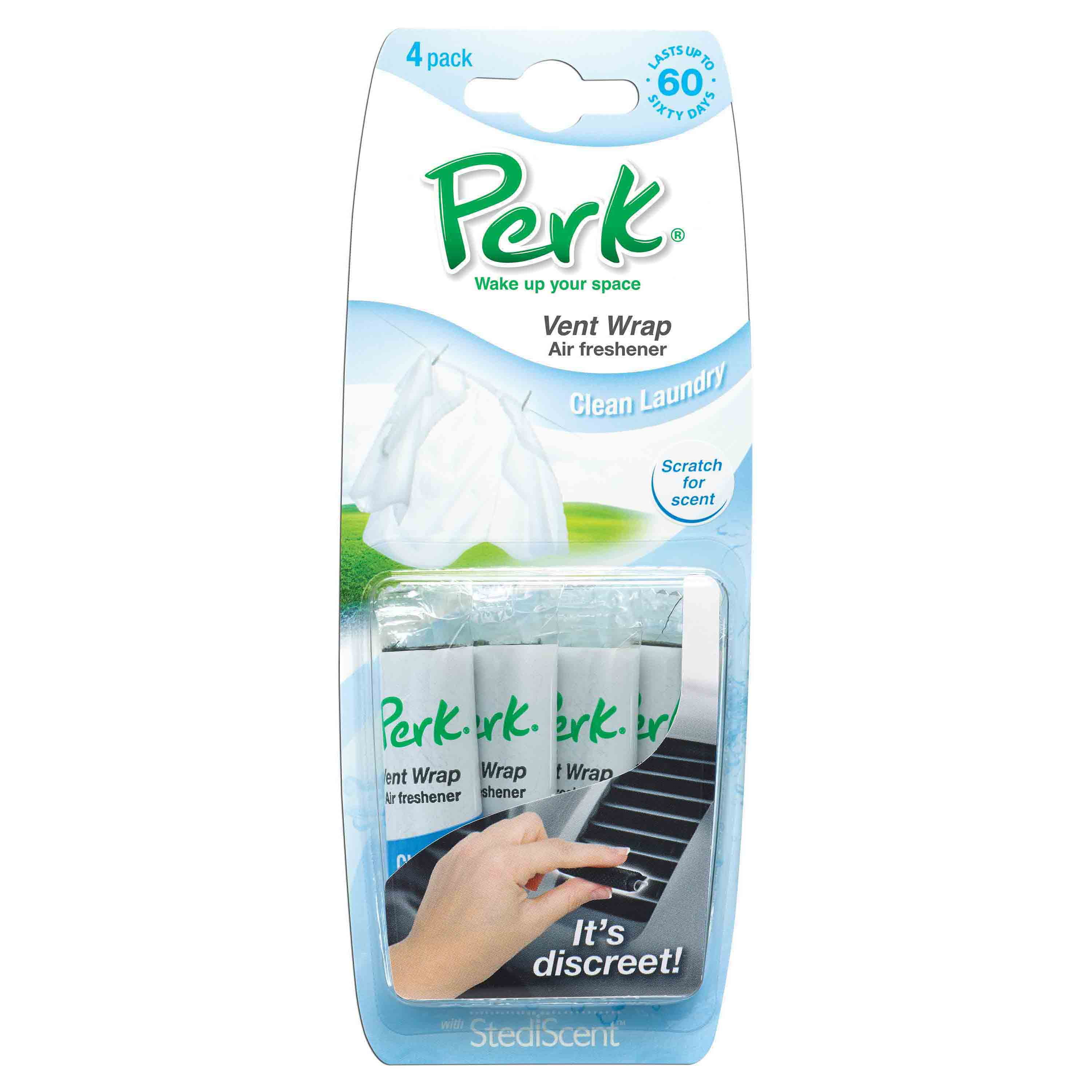 PERK Vent Wrap Air Freshener, 4Pack, Clean Laundry