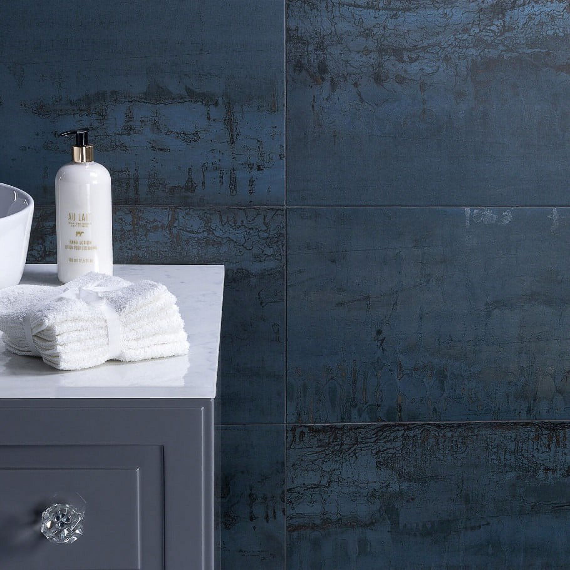 Bond Tile Alloy Steel Blue 12 in. x 24 in. Matte Porcelain Tile (8 Pieces 15.49 Sq. Ft. / Box)