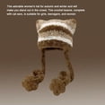 thumbnail image 5 of Women's Cat Beanie Crochet Hats Vintage Striped Winter Warm Elastic Cap Beanie Hat Y2K Accessories Slouchy Cat Ear Cap for Adults, 5 of 7