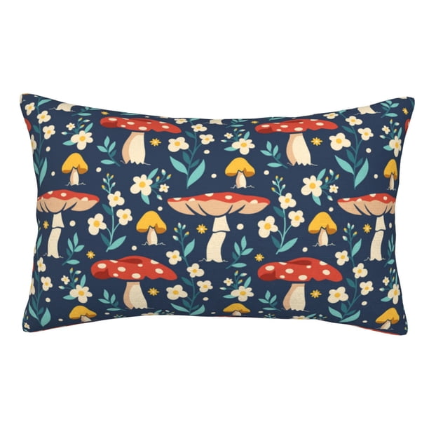 Balery Colorful Mushrooms Funda de Cojín Estampada, Regalos para Mujeres, Regalos de Amor para Ella, Regalos para Novia o Esposa, Funda de Almohada-16"x24"