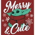 thumbnail image 2 of Women's Star Wars: The Mandalorian Christmas The Child Merry and Cute Graphic Tee Red Medium, 2 of 4