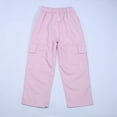 thumbnail image 6 of NIEWTR Girls High Waisted Baggy Cargo Pants Y2K Style Wide Leg with Side Cargo Pockets and Drawstring Waist Spring Trousers（A01-Pink,3-4 Years), 6 of 9