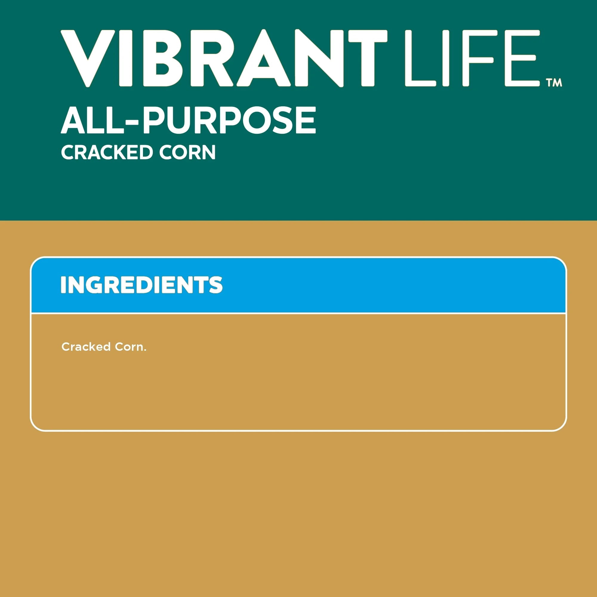 (2 pack) Vibrant Life All-Purpose Cracked Corn, 40 lb Bag