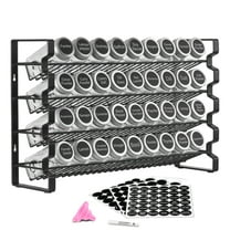KFFKFF Cabinet Spice Storage Solution, Comes with 36 Blank Spice Containers, Caps, Spice Identifiers, and Funnel Full Kit, Condiment Arrangement for Kitchen Surface, Kitchen, Storage Room, Cabinet