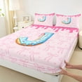thumbnail image 3 of Feelyou Initial J Letter Twin Sheet Sets, Teen Kid Bow-tie Ribbon Bedding, 3pcs, 3 of 7