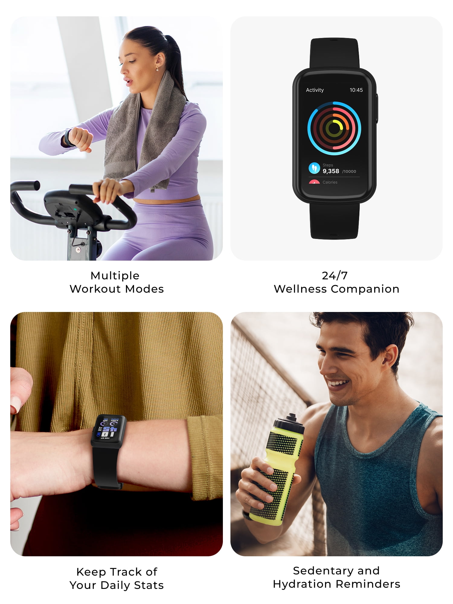 iTech Active 4 Unisex Adult Smartwatch Fitness Tracker, Blush, Silicone Strap