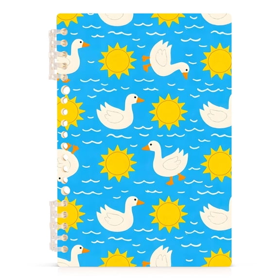 Spiral Journal Notebook Goose Sun A5 Lined Hardcover PP Material with 60 Pages Paper College Ruled Notebook for Work Note Taking Writing 5.7x8.3 Inch