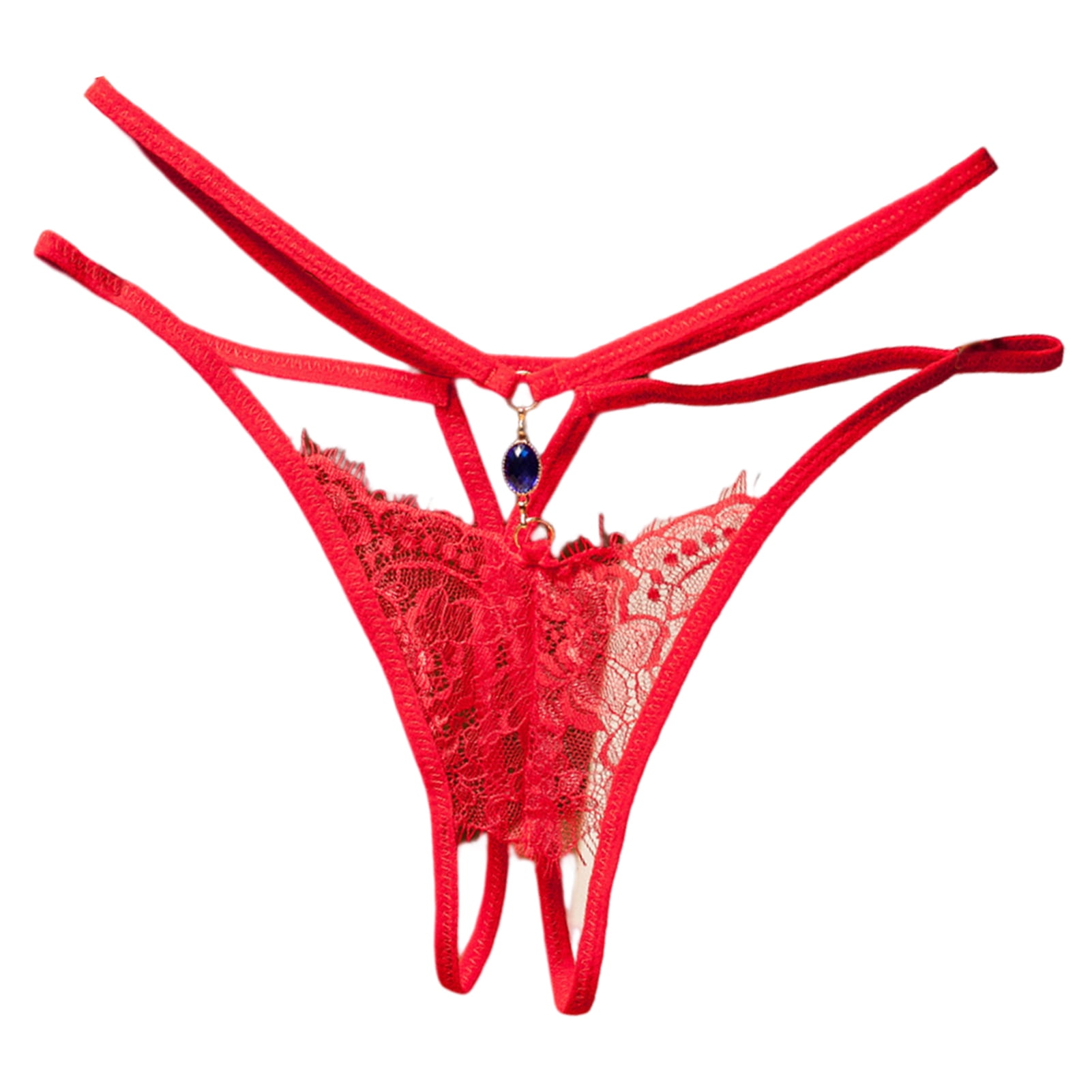 Buy VindhWashni Women's Lace Open Bra Crotch Less Thong