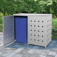 thumbnail image 1 of vidaXL Double Wheelie Bin Shed 240 L Stainless Steel, 1 of 5