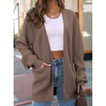 thumbnail image 5 of Womens Oversized Cardigan Soft Knit Cardigan Sweater with Pockets Khaki S, 5 of 6