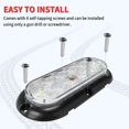 2 Pcs 6" Oval White 10LED Trailer Lights, Super Bright Stop Tail Turn
