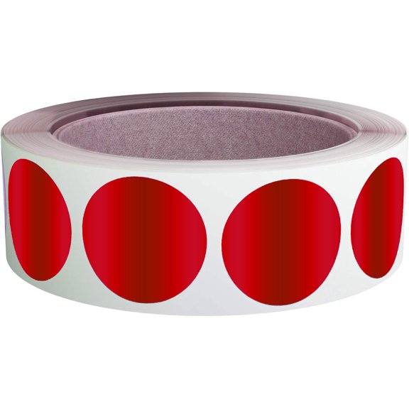 Royal Green 1.25 inch Round Stickers Dots 30mm Permanent Labels in Metalic Red - 1000 Pack