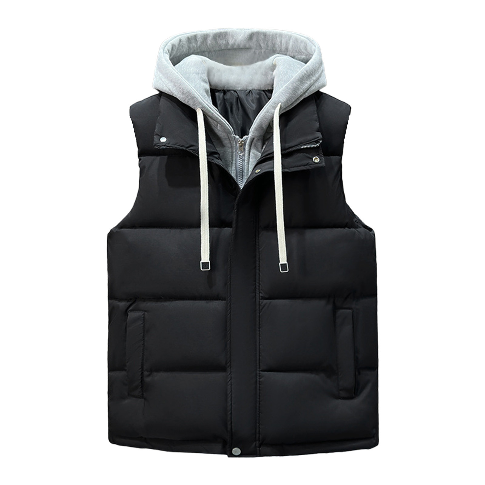 Puffer Vest for Men Solid Color Plaid Reversible Jacket Sleeveless