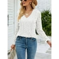 thumbnail image 3 of Charmo Women’s Lace Long Sleeve Blouses Tops Dressy T Shirts Loose Casual Shirts, 3 of 5
