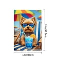 thumbnail image 4 of Joocar Spring Garden Flag Dog With Sunglasses And Drink Linen Summer Garden Flags for Outside 12x18 inch, 4 of 5