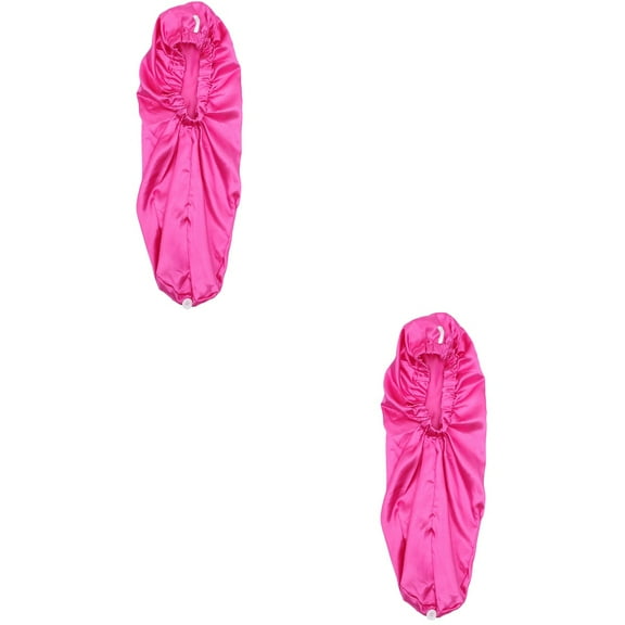MERRYHAPY Extra Large Rosy Satin Sleep Cap - Soft, Portable, and Perfect for Curly Or Braided Hair (2Pcs)