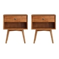 thumbnail image 4 of Mid-Century Caramel Solid Wood Nightstands by Walker Edison, Set of 2, Caramel, 4 of 9
