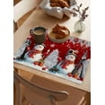 thumbnail image 3 of Christmas Red Placemats Set of 6, Cotton Linen Snowflake Cute Snowman Table Mats Non-Slip Washable Xmas Tree Red Christmas Balls Ornaments Placemat for Xmas Dining Kitchen Table Decor, 3 of 8