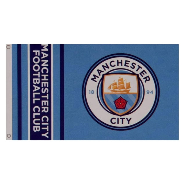Manchester City FC Wordmark Crest Flag