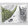 thumbnail image 1 of Tuscany Tapestry, Hand Drawn Style Vineyards Landscape Green Field Vintage Look, Wall Hanging for Bedroom Living Room Dorm Decor, 80W X 60L Inches, Pistachio Green Pale Grey Violet, by Ambesonne, 1 of 2