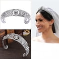 thumbnail image 2 of Corona de reina de diamantes de imitación TANGJMXG para mujer plata 4*36CM, 2 of 4