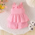 thumbnail image 4 of Xyant Infant Baby Girl Clothes Toddler Girl Summer Outfits Sleeveless Solid Color Tank Top Shirt Shorts Set Cute Toddler Clothes for Girls (Pink,2-3 Years), 4 of 7