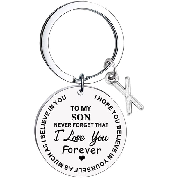 Censtreet To My Son Keychains Gift Inspirational Gifts from Mom Gift for Christmas Graduation Anniversaries Keychain Gifts