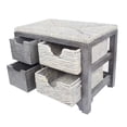 thumbnail image 3 of 25" X 17" X 20" Grey MDF Wood Water Hyacinth 2-Drawer, 2-Basket Storage Bench, 3 of 5