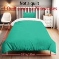 Whosucclay Solid Teal 3-Piece Duvet Cover Set, Comfy All-Season Bedding ...