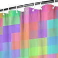 thumbnail image 3 of Fashion Shower Curtain with Stylish Chic Modern Abstract Geometric Retro Vintage Design, Waterproof Fabric Bathroom Shower Curtain with Hooks, Machine Washable, Artistic Colorful Abstract Pop Art, 3 of 5
