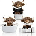 thumbnail image 2 of Lindo juego de figuras de vaca | Decoración de resina de 3 piezas para el hogar, escritorio o regalo | Estilos de bufandas para leer y bañarse | Adorables adornos de animales para sala de estar,, 2 of 9