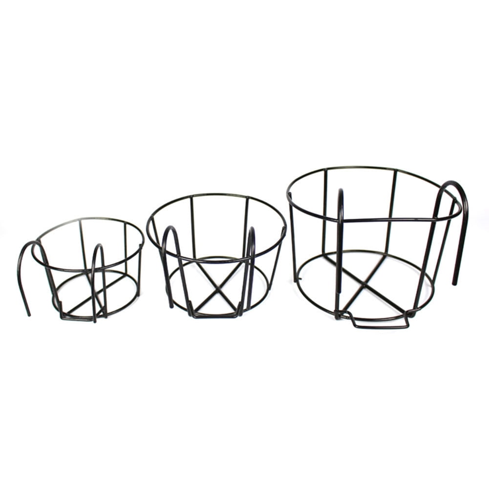 SPRING PARK Iron Flower Pot Hanging Iron Holder Vase Wall Fence Hanger Balcony Garden Patio Planter Home Decor