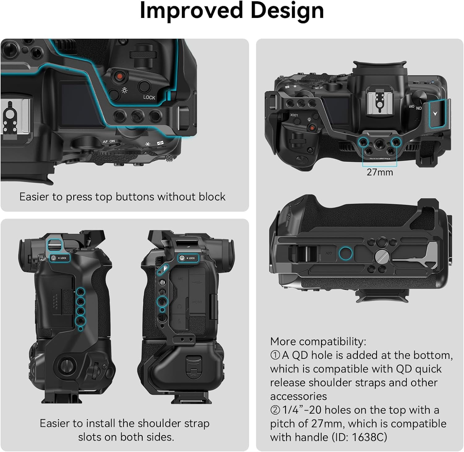 SmallRig Full Camera Cage for Canon EOS R5/R6/R5C/R6 Mark II, BG
