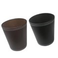 thumbnail image 3 of PU Leather Bin Rubbish Retro Style Waste Container Dustbin Animal Feed Storage Home - Coffee, 3 of 6