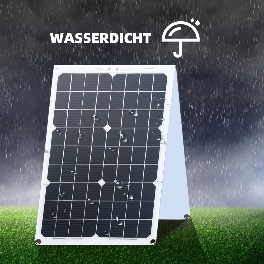 Feoflen 50W Foldable Solar Panel, Portable Solar Panel Car Charger, Solar Panel with Crocodile Clip and USB Port for Outdoor Camping Hiking