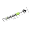 thumbnail image 3 of FXMLRLK Watermelon Baller Scoop, 2 Pcs Green 7.87 Inch Stainless Steel Fruit and Ice Cream Hemisphere Spoon for Kitchen and Outdoors, 3 of 4