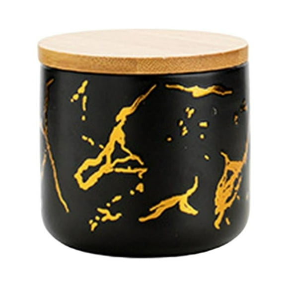 Modern Ceramic Sugar Bowl Airtight Lids Sugar Dispenser for Home Kitchen , Black S