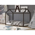 thumbnail image 2 of Perry Twin Solid Wood Canopy Bed Taupe, 2 of 5