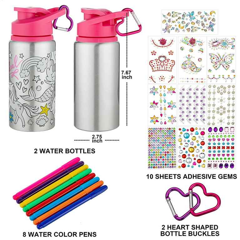 JOYIN Decorate Your Own Water Bottle and Pencil Case with 12