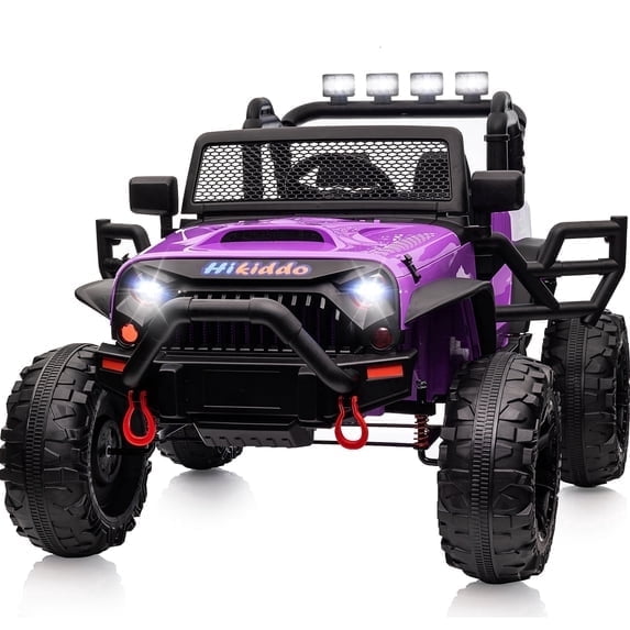 Hikiddo Kids Ride on Car Tractor, 2 Seater Ride on Truck Toys for Big Kids w/ Remote, 400W Power - Purple