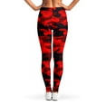 thumbnail image 2 of Red And Black Camouflage Print Leggings, Camo Sexy Yoga Leggings For Women., 2 of 5