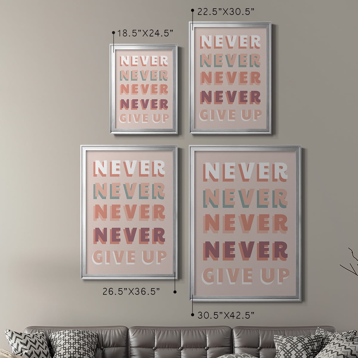 Never Give Up Premium Framed Print - Ready to Hang
