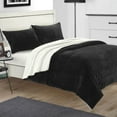 thumbnail image 3 of Chic Home Evie 2 Piece Blanket Set Soft Sherpa Lined Microplush Faux Mink with Sham, Twin XL Navy, 3 of 7