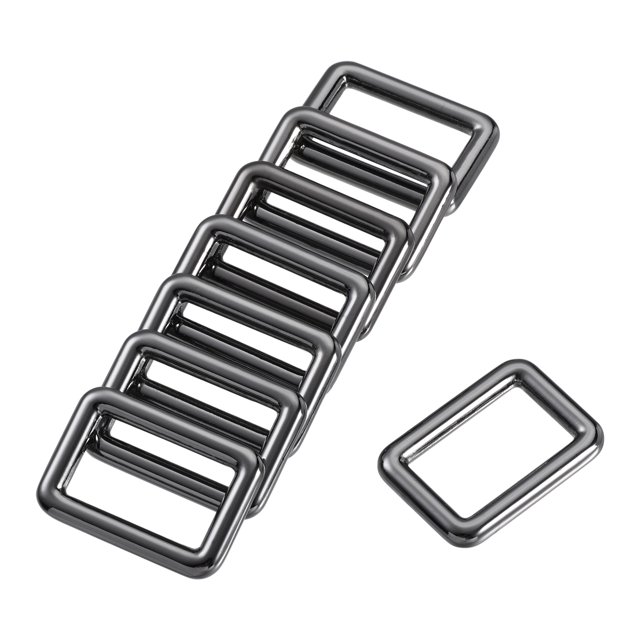 Unique Bargains 25x15mm Rectangle Buckles Zinc Alloy Black 8Pack