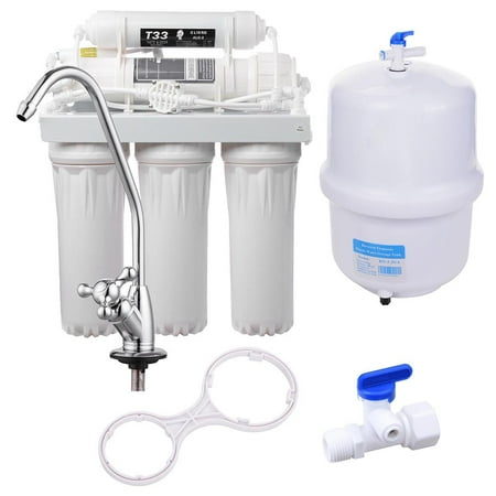 Kent Marine Reverse Osmosis Yescom 5-Stage 50 GPD RO Water Filter System Reverse Osmosis Filtration for Home Drinking Aquarium ()